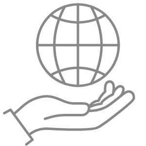 drawing of hand holding a globe