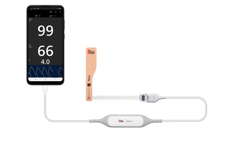 Smart Phone with iSpO2 Rx cable