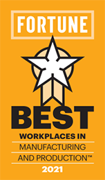 From Fortune 2021, Best workplaces in manufacturing and production 