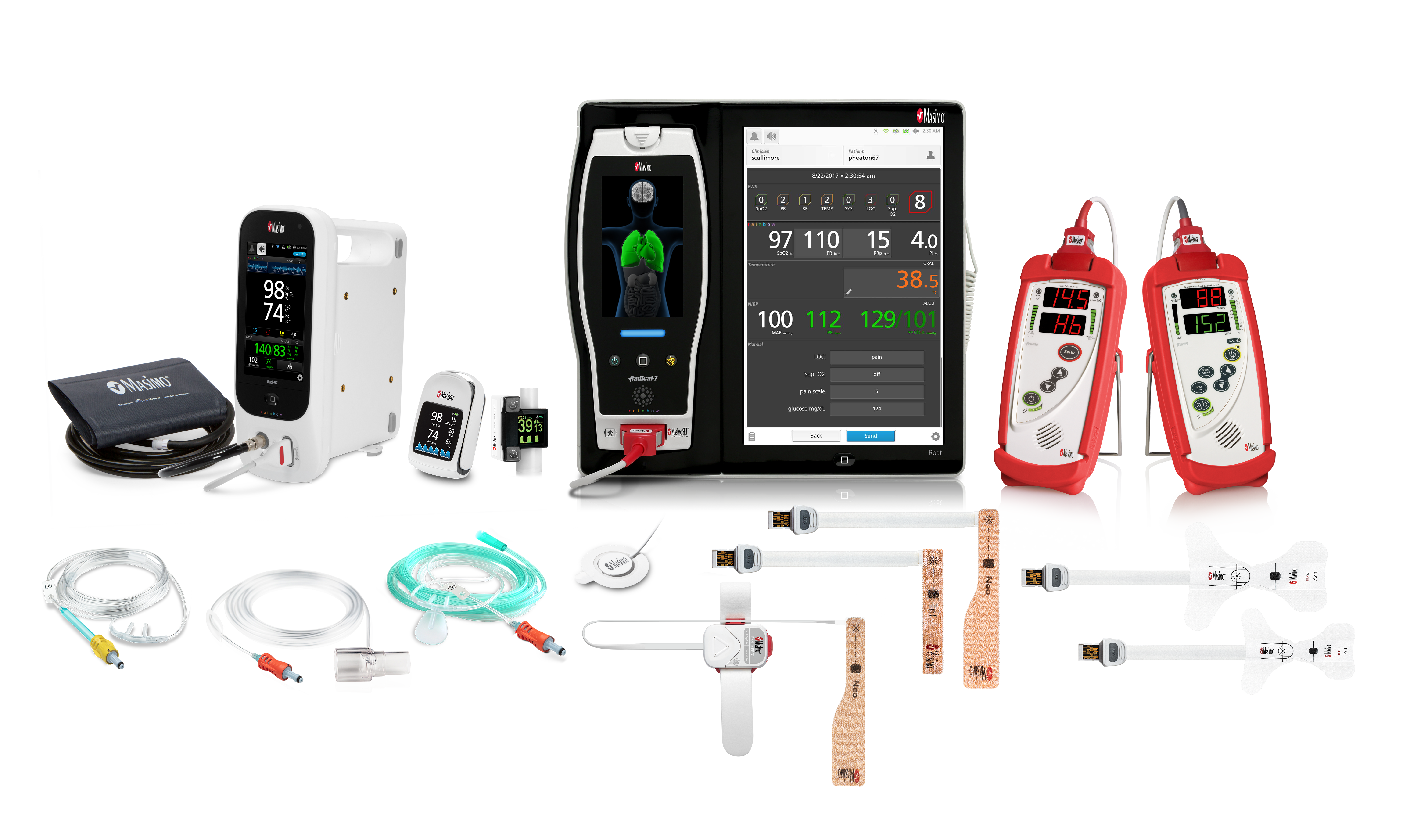 lineup of Masimo Products